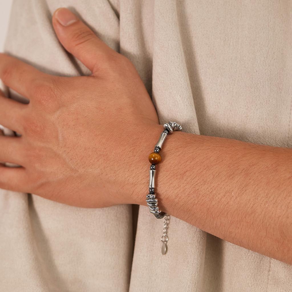 Hematite Stone Bracelets Bulk Fashion Versatile Eye of the tiger Beads Bracelet Hand Accessories for Man ALN25123040