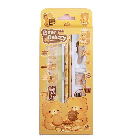 

6Pcs Student Stationery Gift Set with Cute Packaging Cartoon Pencil Kit for жёлтый