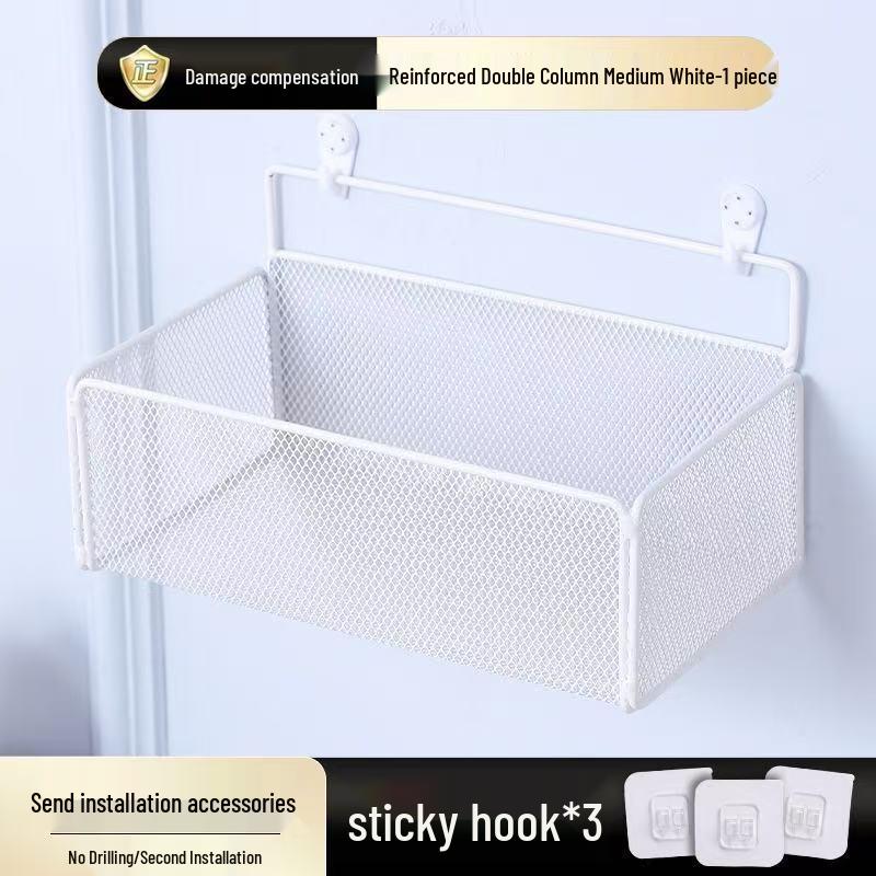 Punch-Free Wall-Mounted Storage Rack for Bathroom, Kitchen, and Bedside