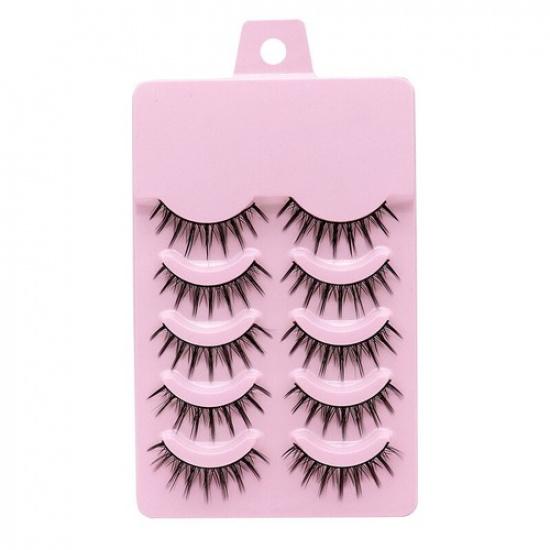 5Pairs Natural Short Cross False Eyelashes Handmade Makeup Fake Eye Lashes
