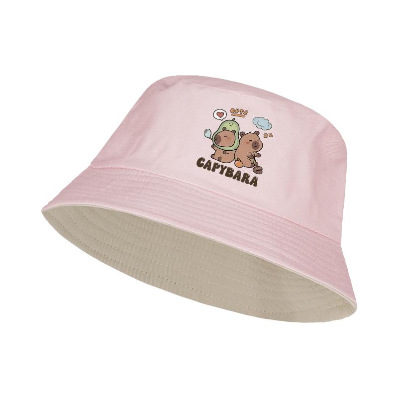 Chapeau décontracté multifonctionnel Mlfo 1, Casquette unisexe avec imprimé Capybara, Chapeau de pêche pour sports d'extérieur, Chapeau de soleil, Chapeau décontracté rose