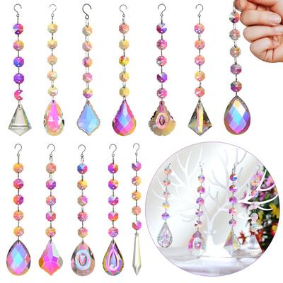 Schmuck Kronleuchter Hängekette Diamant Prisma Kugel Regenbogen Sonnensammler Kristall Perlen Anhänger
