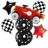 New Lightning Racing Cartoon Theme 40 Inch Black And White Stripe Digital Balloon Package For Children'S Birthday Party