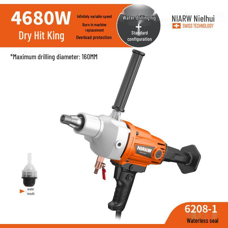 Nairhui High-Power Handheld Water Drill for Concrete and Air Conditioner Holes