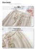 Beige Herringbone Wool Trousers - Women's 2024 Autumn/Winter Narrow Straight-Leg Casual Pants