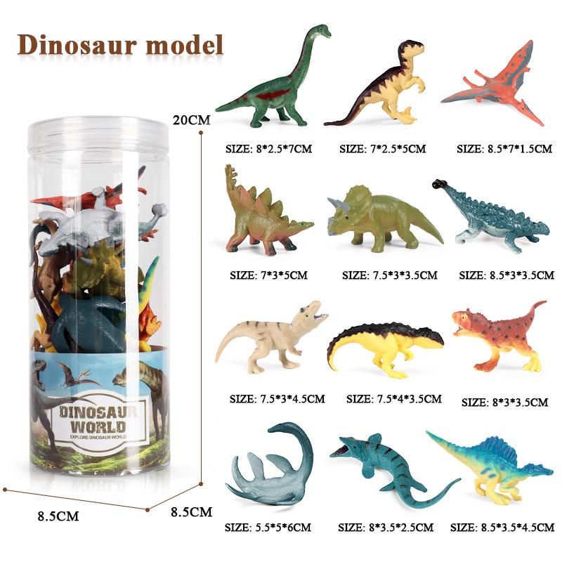 Oenux Miniature Animals Set Wild Sealife Farm Dinosaur Brinquedo Figurine Model Action Figures Zoo Cute Education Kids Toy Gift