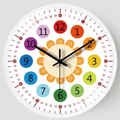 Punch-free Learning Clock Silent Electronic Color Clock Educational Tool Wall Clock  Desktop