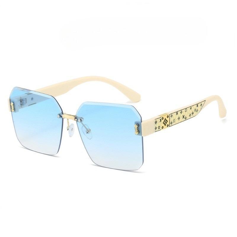 Women Fashion Koren Design Beach Gradient Rimless Sunglasses Square Farme Sunglasses