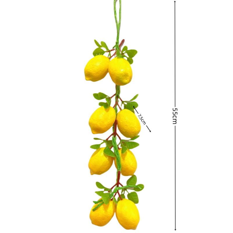 Lifelike Artificial Lemon Strings Fake Simulated Fruit Hanging Garlands for Wedding Birthday Party Home Wall Decor
