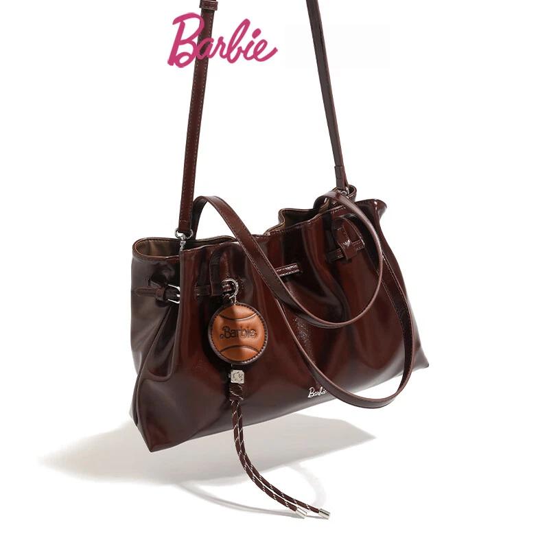 Barbie Women's Shoulder Bag, Vintage Lazy Style, Handheld Commuter Tote Bag, Large Capacity Underarm Bag