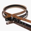 Studded Belt for Men Women Snap-On Punk Goth Vintage Faux Leather Waistband