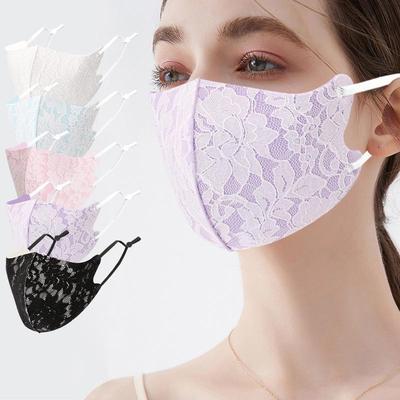 Lace Adjustable Cloth Mask: Breathable, Sun & Wind Protection, Dust & Warmth Shield