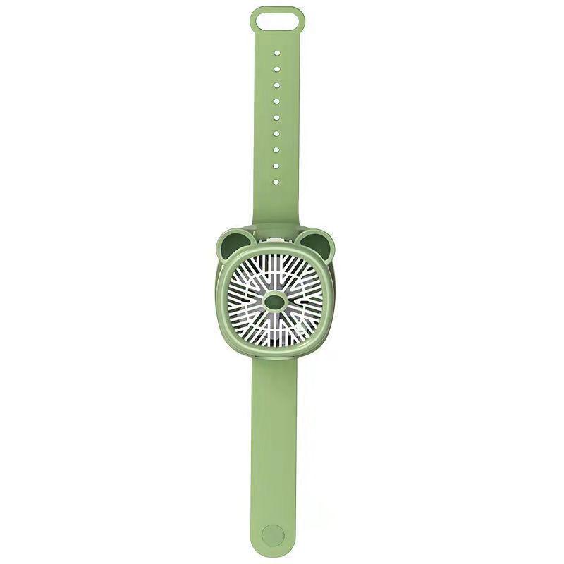 Cartoon Kids  Watch Fan: Mini USB Rechargeable Handheld Fan - Perfect for Children s Day Gift Rechargeable зелёный
