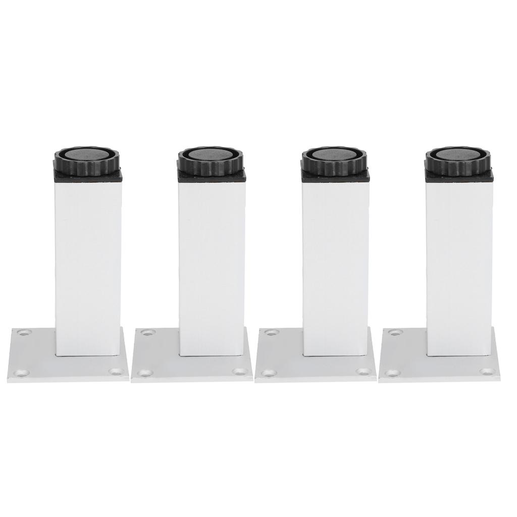 4Pcs Sofa Leg Aluminium Alloy Square Adjustable Cabinet Foot Furniture Hardware Fittings120mm