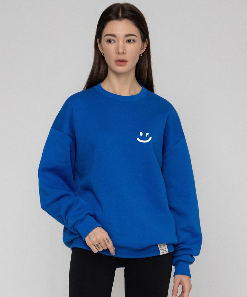 GRAVER [Unisex] Small Drawing Smile Sweatshirt_Cobalt Blue