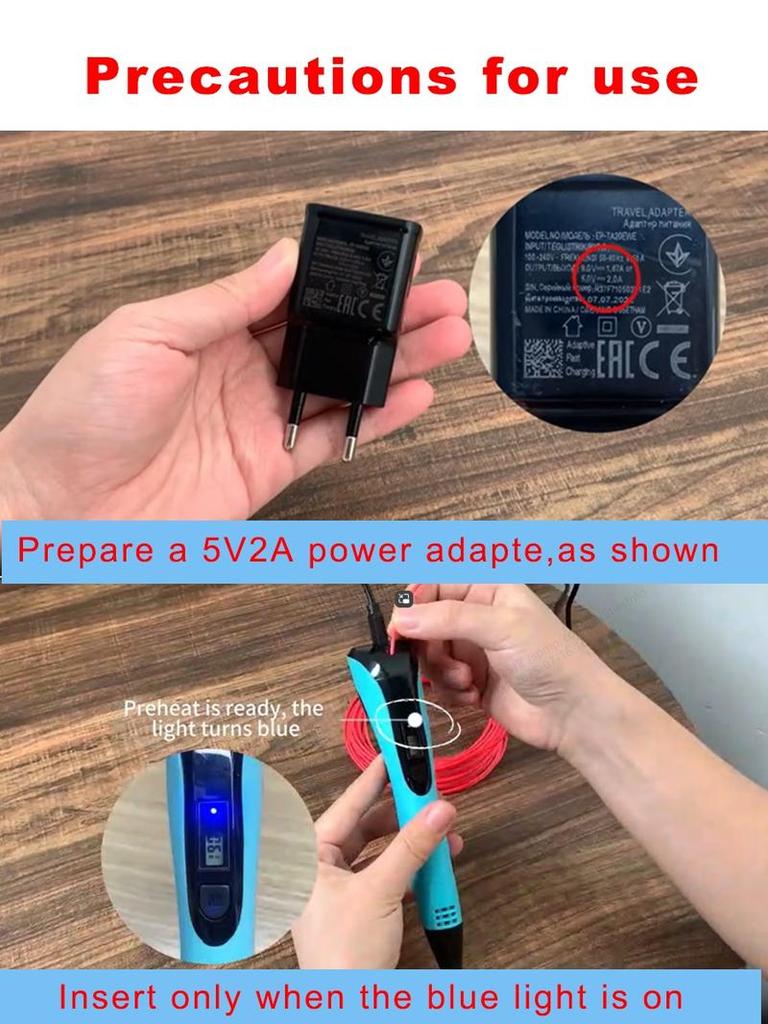 Electronic 3D Printing Pen with 9M PLA Consumables High-Temperature 3D Graffiti Tool Intelligent Toy Christmas Birthday Gift
