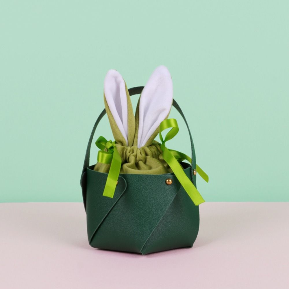 Cute Candy Drawstring Bag Festival Mini Handbag Creative Easter Bunny Ear Gift Bag  Kids Gifts