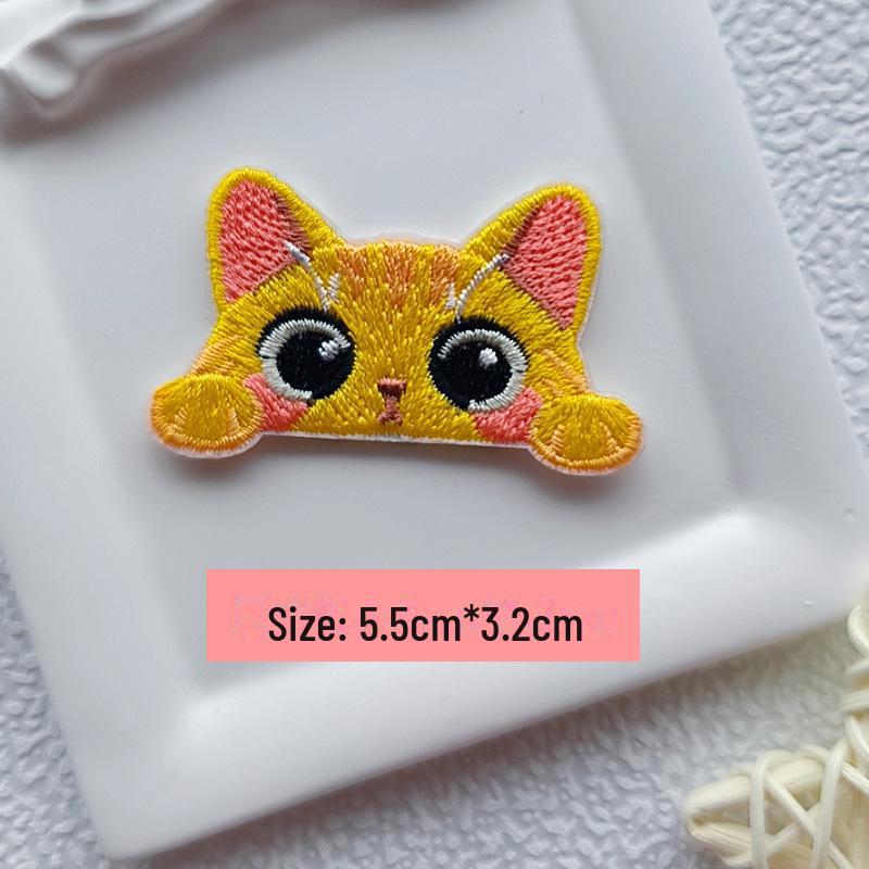 

Трикольоровий мультяшний кіт, самоклеючий патч без пришивання для ремонту дитячих курток