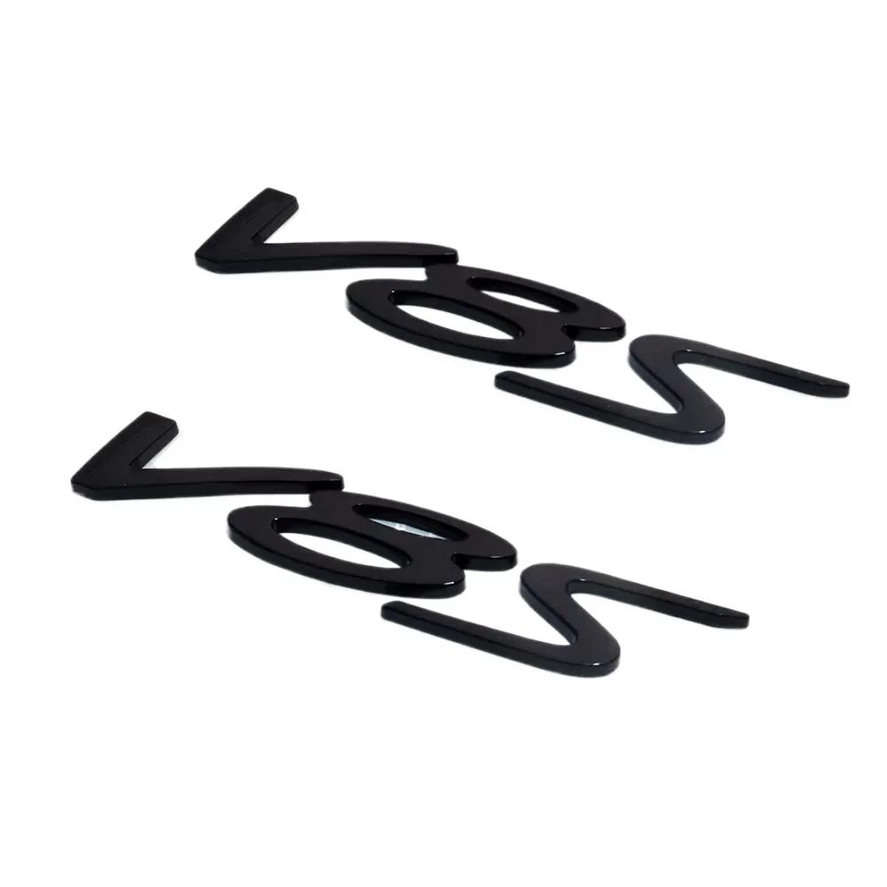 2 Piezas V8S Insignia Logo Emblema Coche Deportivo Negro Brillante Pegatina V8