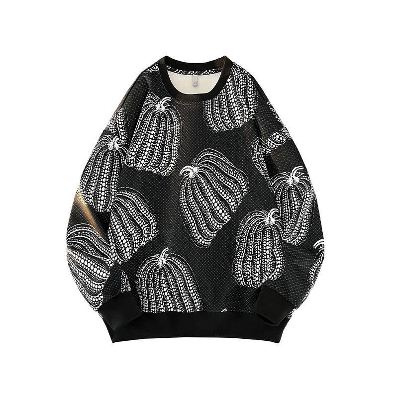 

Модный брендовый легкий роскошный свитер с круглым вырезом для молодых мужчин, толстовка с принтом тыквы, модная универсальная рубашка 3XL