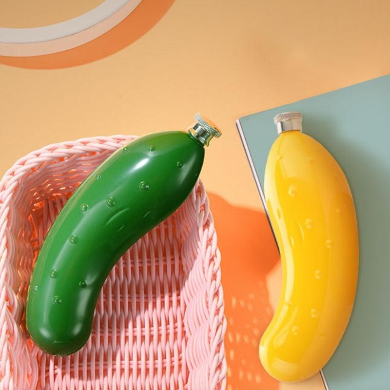 Stainless Steel Cucumber Shaped Hip Flask Whiskeys Bottle Liquor Drinkware For Parties And Gatherings