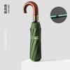 New 10-bone Automatic Color Glue Sunscreen Umbrella, Automatic Wooden Curved Handle Can Be Brushed Umbrella