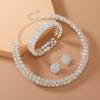 Elegant Water Diamond Necklace And Earrings Set With Geometric Design For Brides