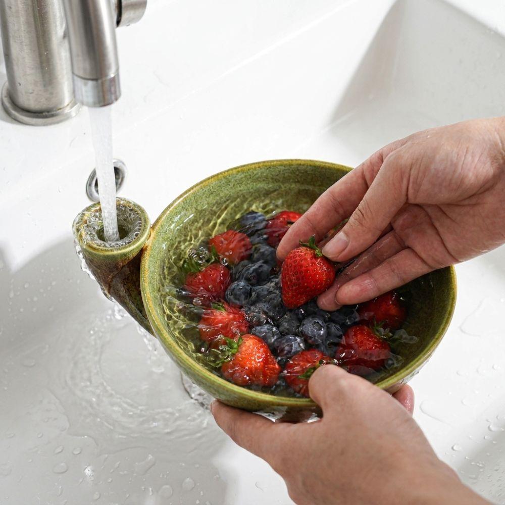Large Capacity Swirl Berry Washing Drain Bowl Dynamic Vortex Fruit Cleaning Bowl Home Kitchen
