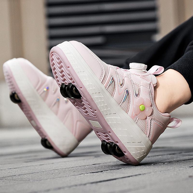 Dětské rychlobruslařské brusle Boty s kolečky Unisex Závodní 4-kolečkové kolečkové brusle Boty Tenisky s kolečky pro chlapce dívky