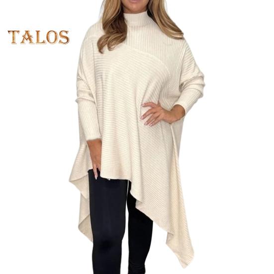 Dámské topy Rolák Dlouhý rukáv Jednobarevné Nepravidelný lem Pulovrové topy Volný střih Žebrované tričko Topy Denní nošení