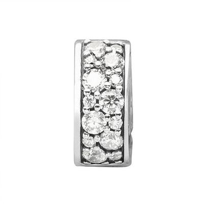 791817CZ Shining Elegance Spacer Clip Silver Charm