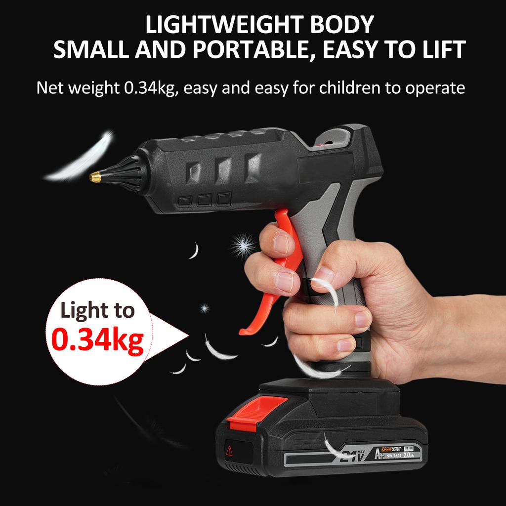 21V 60W Elektrische Heißschmelzklebermaschine Tragbarer kabelloser Lithium-Kleber-Extrusionswerkzeug-Applikator