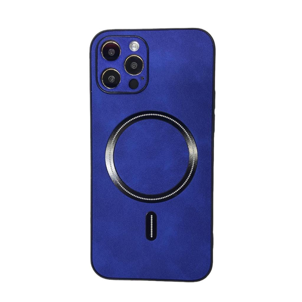 iPhone 16 Magnetic Case - Smooth Sheepskin Leather, Anti-Fall, Fits 14 Pro Max & 15