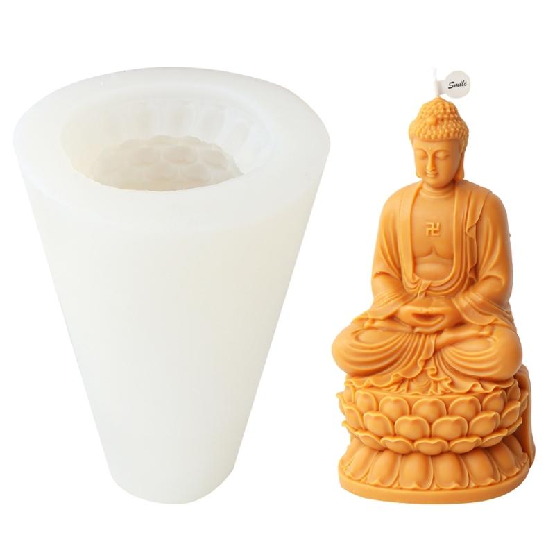 Ljusform 3D Bodhisattva Figur Gips Cement Hartsform DIY Festival Ljus Vax Hantverk Tillverkning Buddhism Dekoration