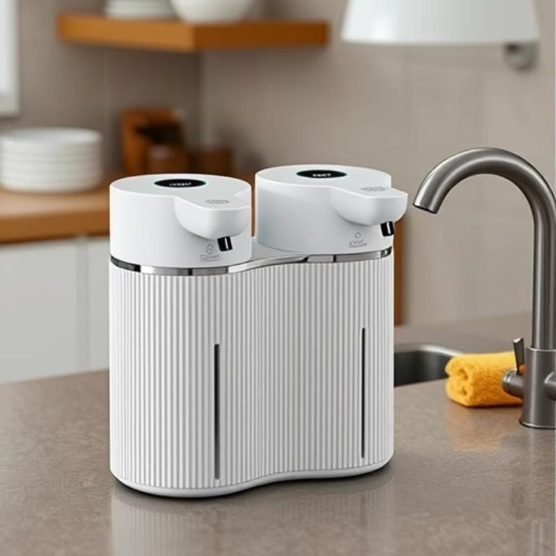 Doppelkopf Berührungsloser Schaum-/Gel-Infrarot-Induktions-Elektrischer Automatischer Sensor-Seifenspender Wandmontierte Handwasch-Pumpenmaschine