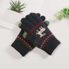 For Girls Stripe Full Fingers Knitted Dots Deer Korean Mittens Women Gloves Christmas Winter Gloves