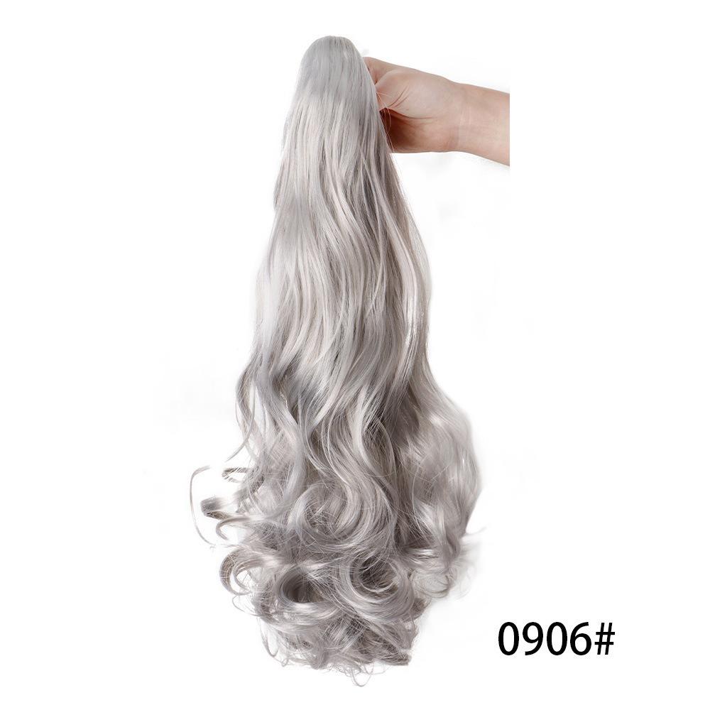 Corn Perm Long Wavy Curly Ponytail Ombre Pony Tail Hairpiece Claw Clip Ponytail Wig Daily