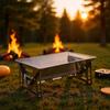 Portable Smokeless Folding BBQ Grill for Camping and Fish, with Iron Plate.