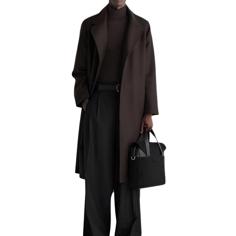 COS Adjustable Detachable Shoulder Strap Design Suede Crossbody Handbag Men handbag Black 1287965001