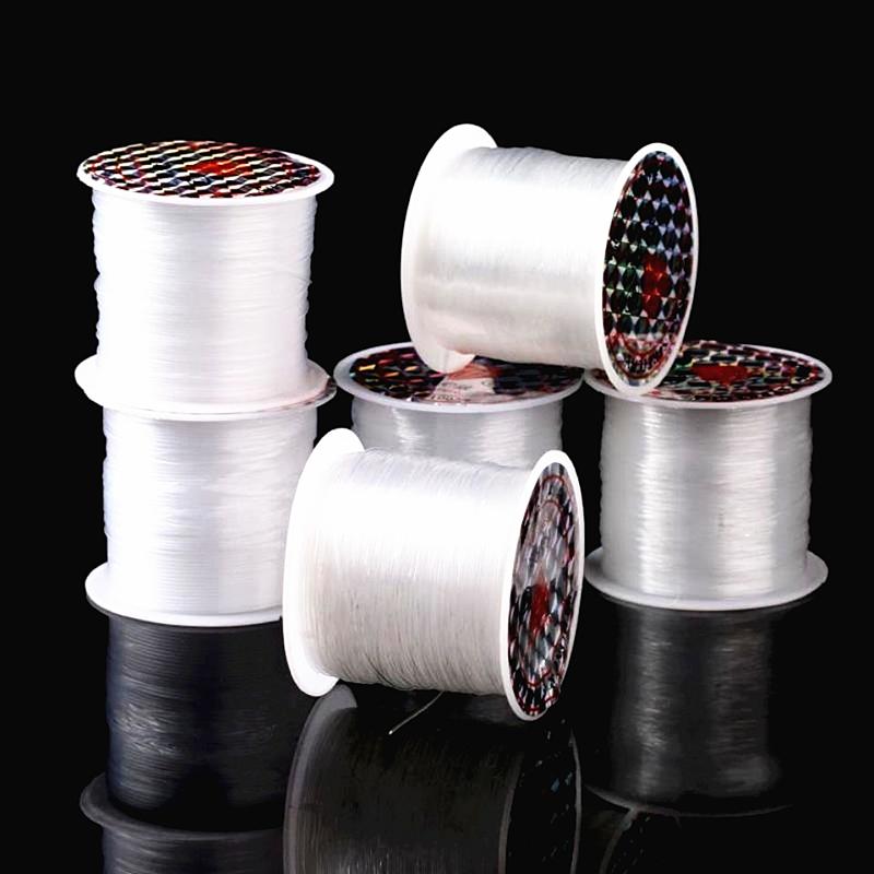 1 Rolle 0,2-0,8mm Transparent Dehnungsfrei Angelschnur Draht Nylon Schnur Perlenband Faden Zubehör DIY Schmuck Zubehör
