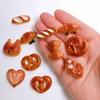 Pretzel Bread Simulation Food Resin Flatback Cabochons Kawaii Bread for DIY Jewelry Craft Accessory