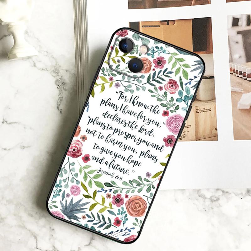 Bible Verse Phone Case For iPhone 17 16 15 14 12 11 13 Pro Max Plus 12 13 Mini 16e 17 Air Cover Coque