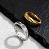 Dainty Gold Color Men's Ring,Embossing Radiation Sunburst Stainless Steel Tail Ring,Stylish Wedding Gift