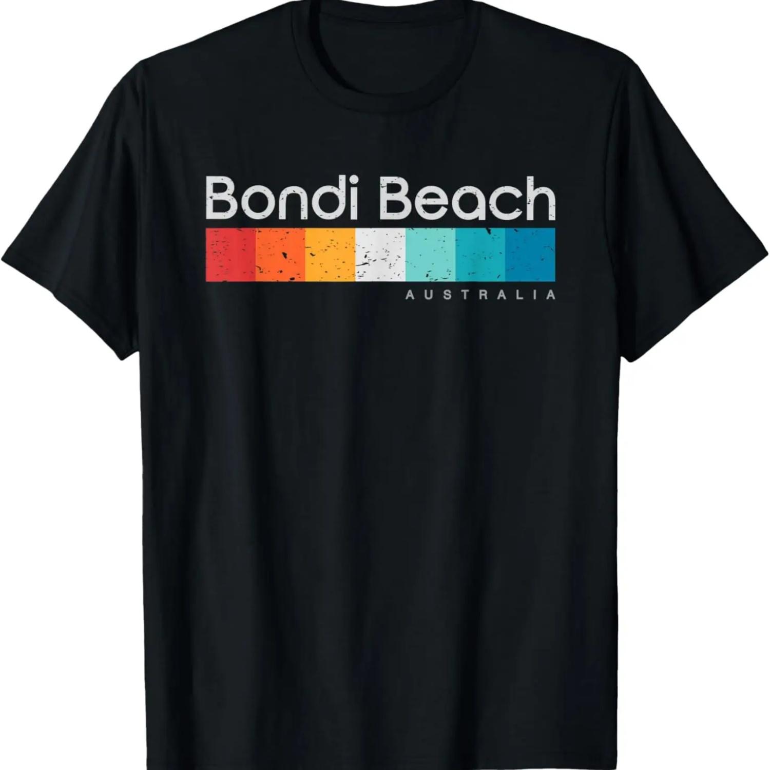 Bondi Beach Australia Retro Design T-Shirt S