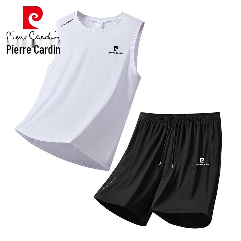 Pierre Cardin Men's Summer Ice Silk Vest & Shorts Set