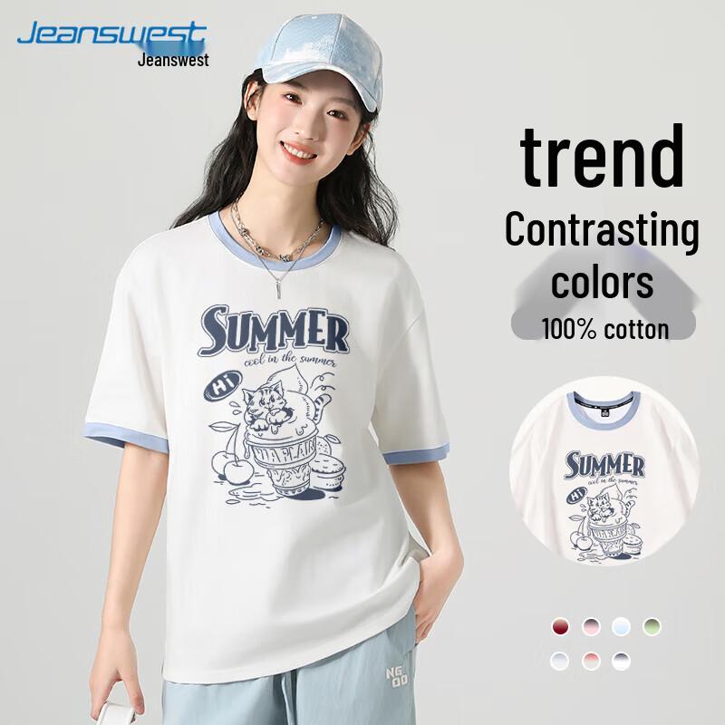Jeanswest Women's Colorblock Cotton T-Shirt