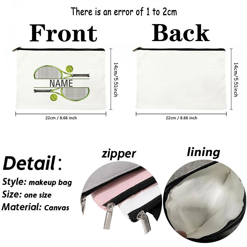 Borsa Trucco Personalizzata Tennis Nome Personalizzato Regalo per Appassionato di Tennis Custodia Cosmetica Regalo Allenatore di Tennis Regali Ragazza Adolescente Astuccio