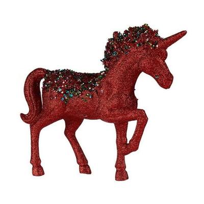 Dekorativní figurka - Jednorožec - 9,5 x 31 x 40 cm - Červená - Modrá - Plast