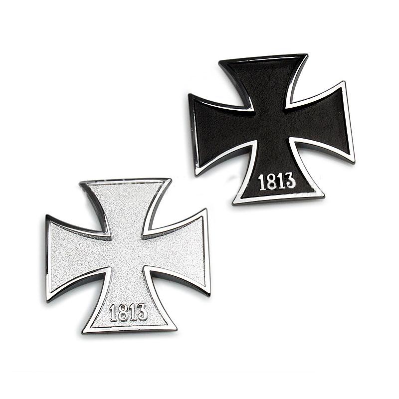 1pcs 3D Metal Altese Cross 1813 Emblem Decal Side Fender Rear Trunk Badge Sticker Are Applicable To Auto Motorcycle Pickup Truck SUV