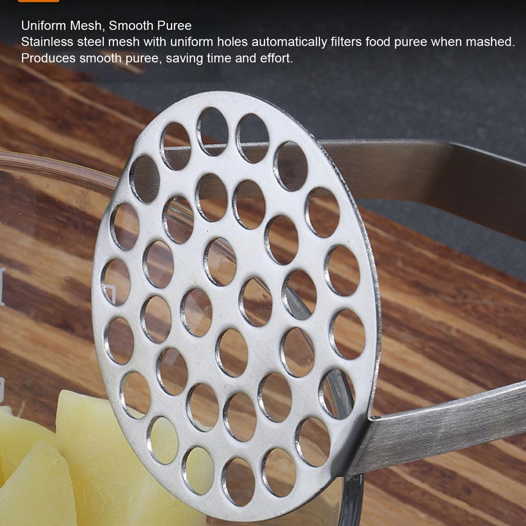 Potato Masher Stainless Steel Sturdy Potato Smasher Masher Kitchen Tool for Avocado Bean Fruit Vegetables Food